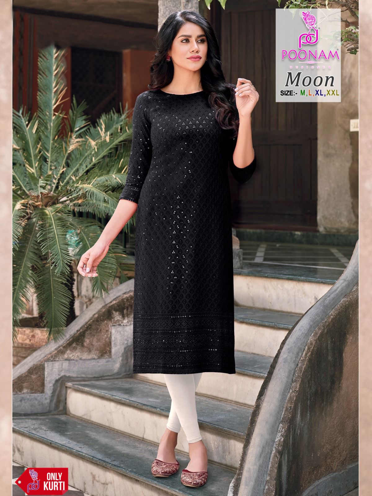 Poonam Moon 601 Series Designer Kurtis Catalog
